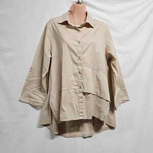 Acqua & Limone Lagenlook Layered Asymmetric Top Tunic Blouse Shirt One Size